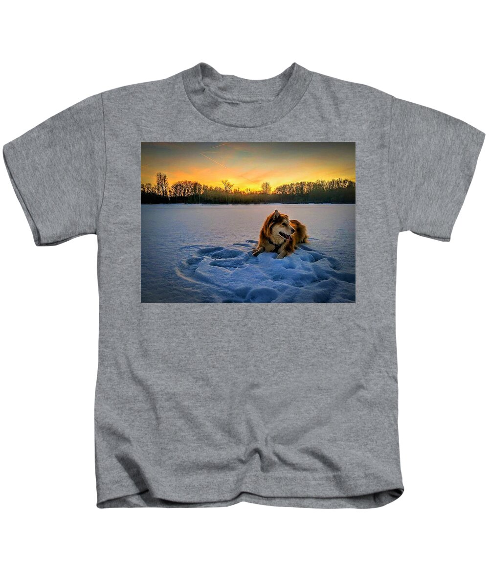  Kids T-Shirt featuring the photograph Winter Sunset by Brad Nellis
