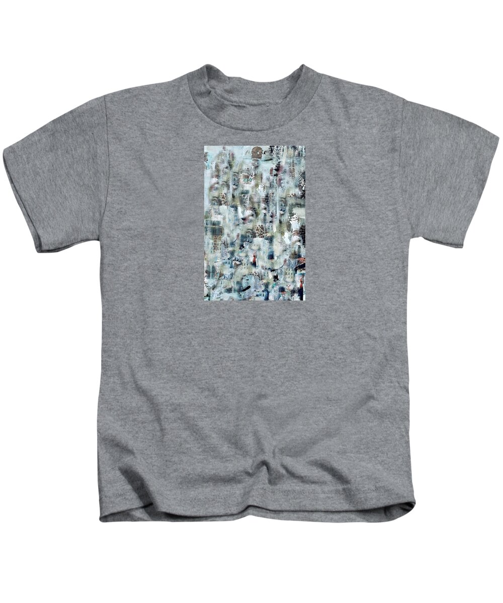 Mixed Media Kids T-Shirt featuring the digital art Winter Towns by Tommy McDonell