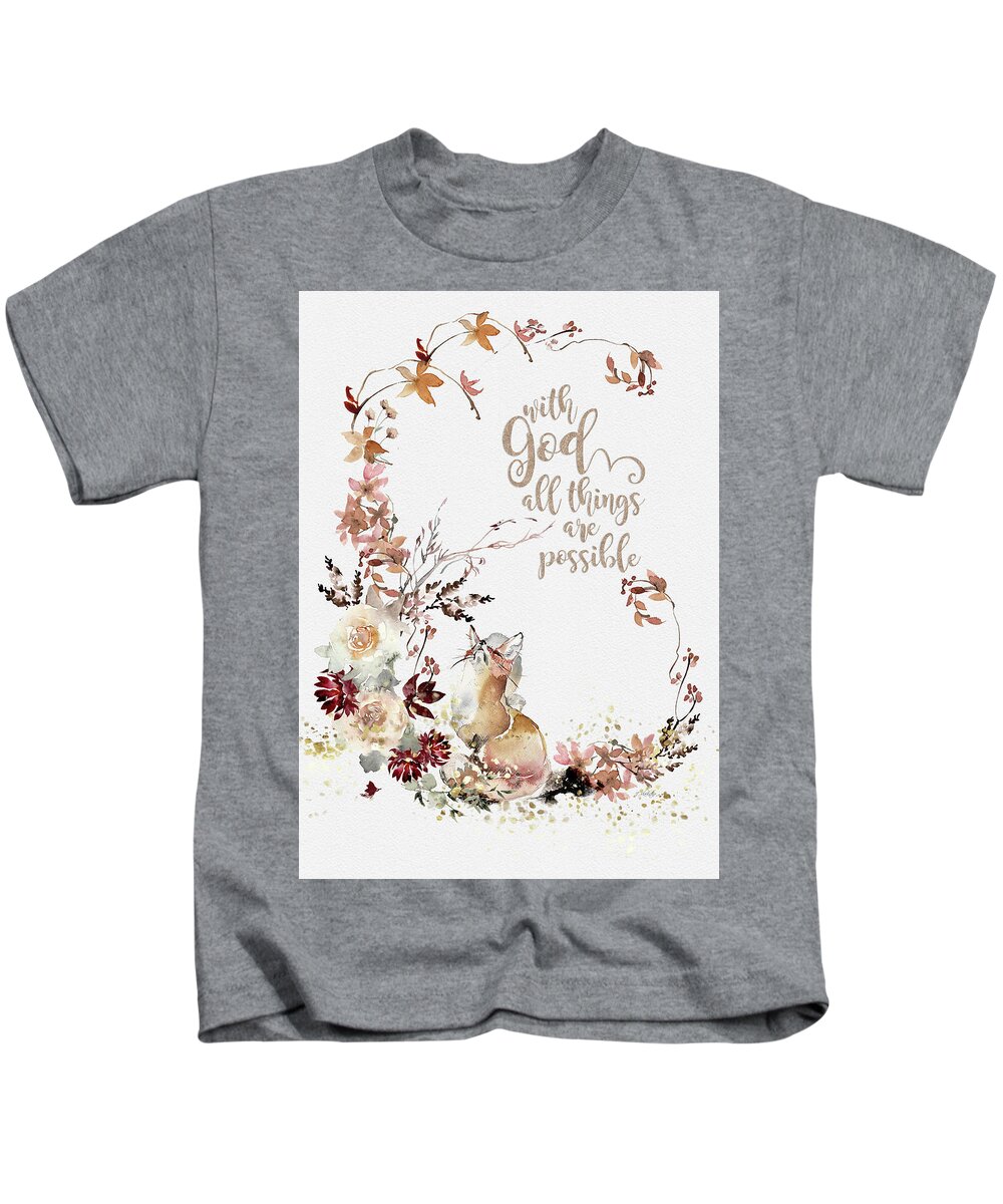 With God All Things Are Possible Kids T-Shirt featuring the painting With God All Things Are Possible by Jordan Blackstone