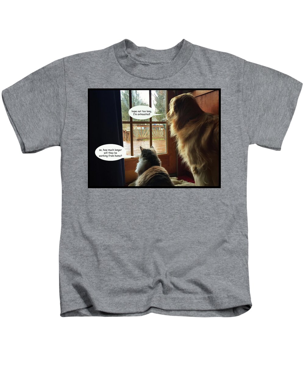 Work From Home Kids T-Shirt featuring the photograph Working from Home by Robert Dann