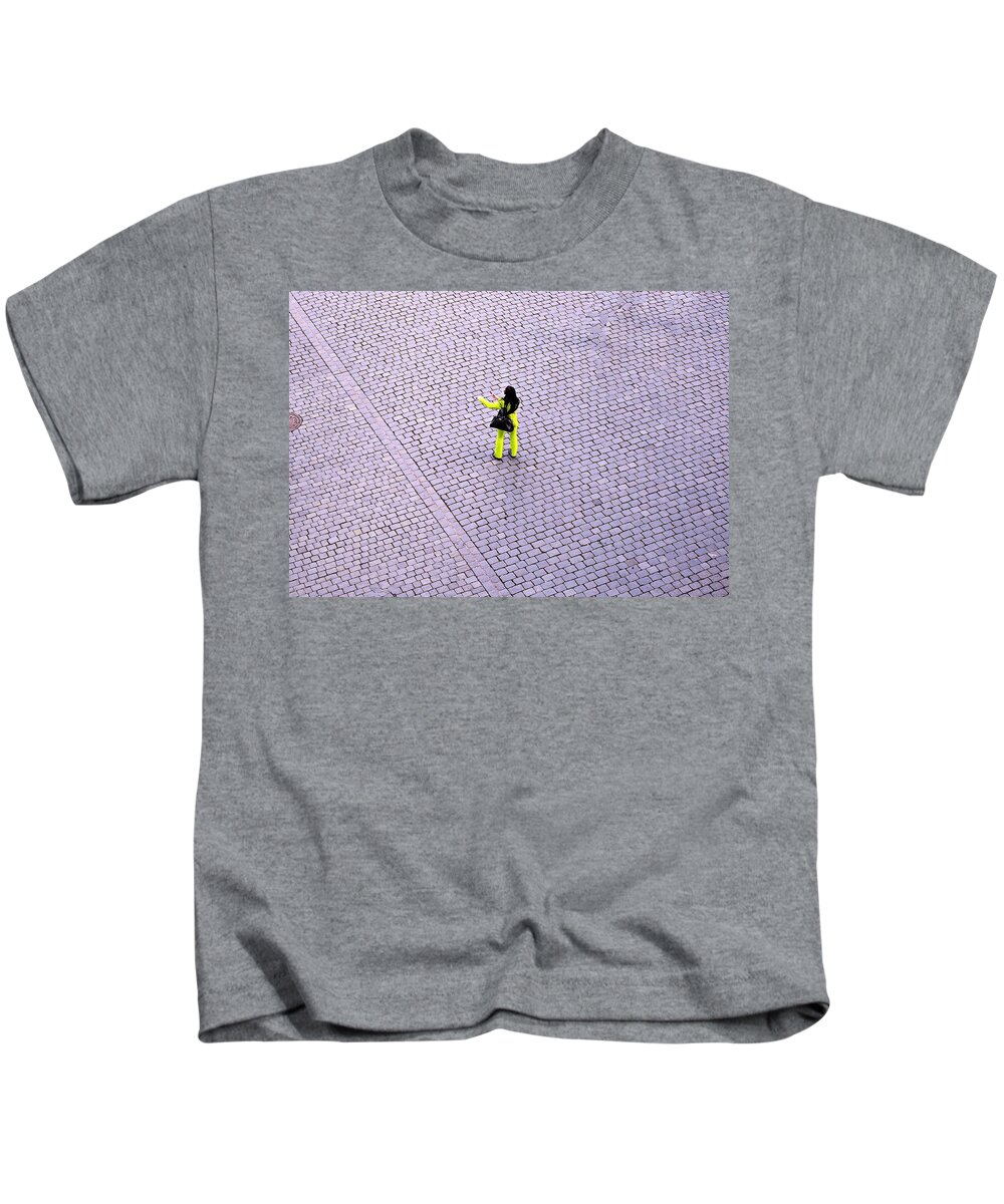 Street Kids T-Shirt featuring the photograph Yellow Spot by Thomas Schroeder