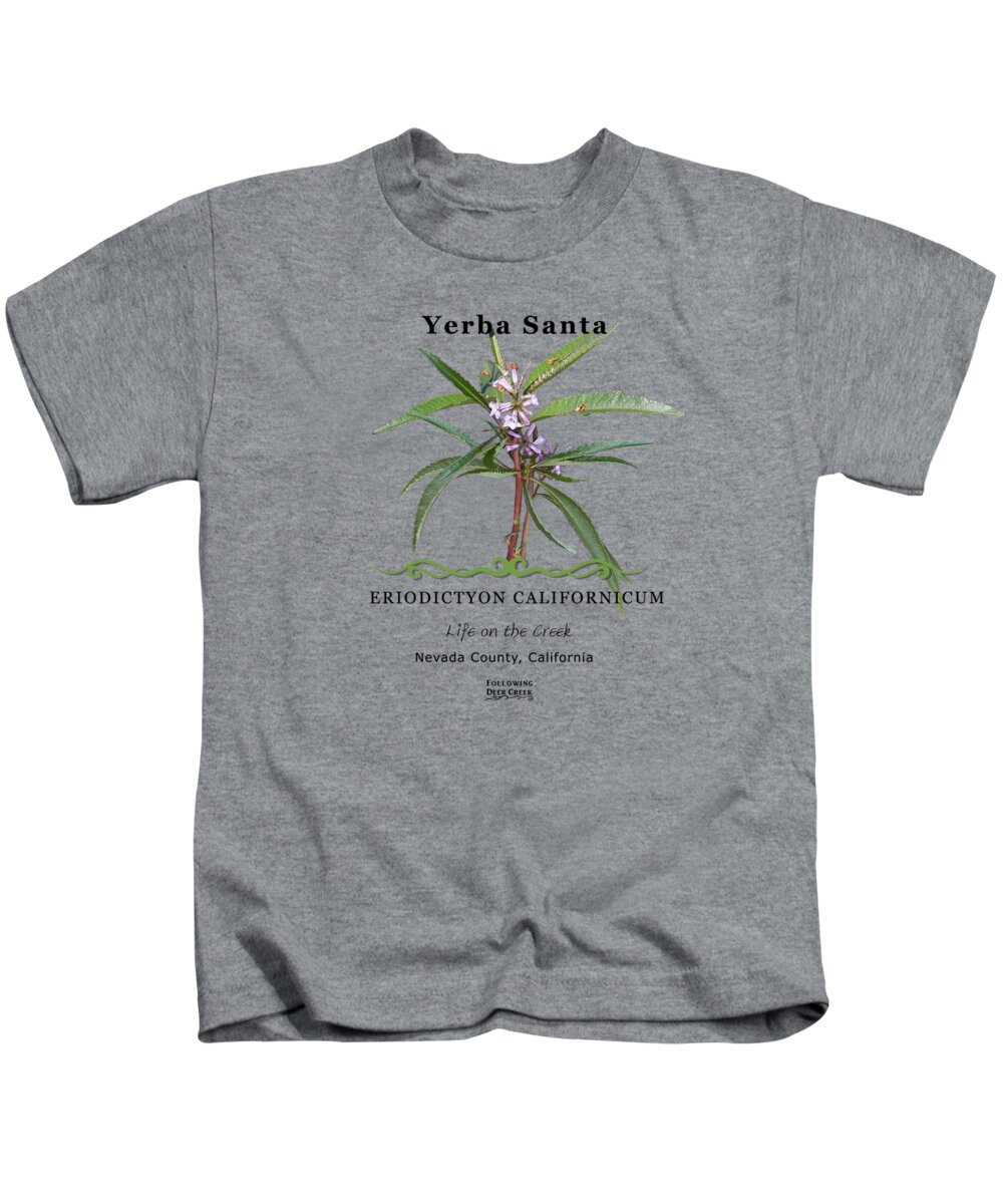 Medicinal Herb Kids T-Shirt featuring the digital art Yerba Santa Eriodictyon californicum by Lisa Redfern