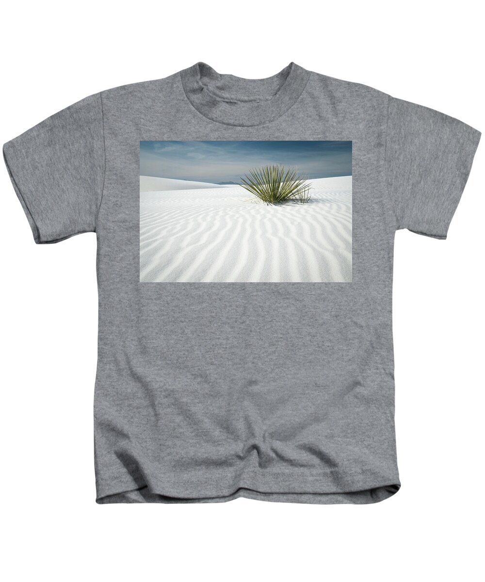 White Sands Kids T-Shirt featuring the photograph Yucca at White Sands National Monument by Mary Lee Dereske