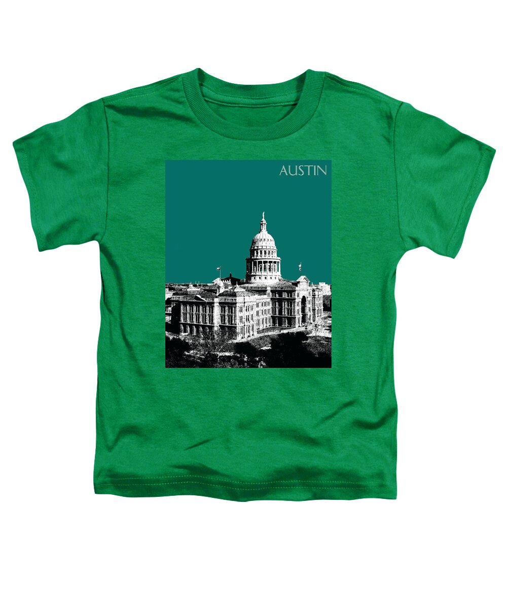 Architecture Toddler T-Shirt featuring the digital art Austin Texas Capital - Sea Green by DB Artist