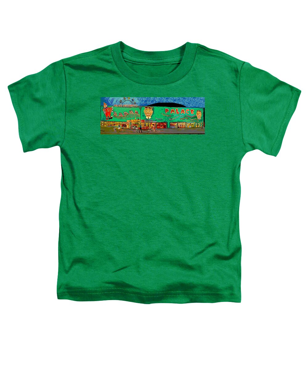 Asbury Park Palace Toddler T-Shirt featuring the painting Dreams of the Palace by Patricia Arroyo