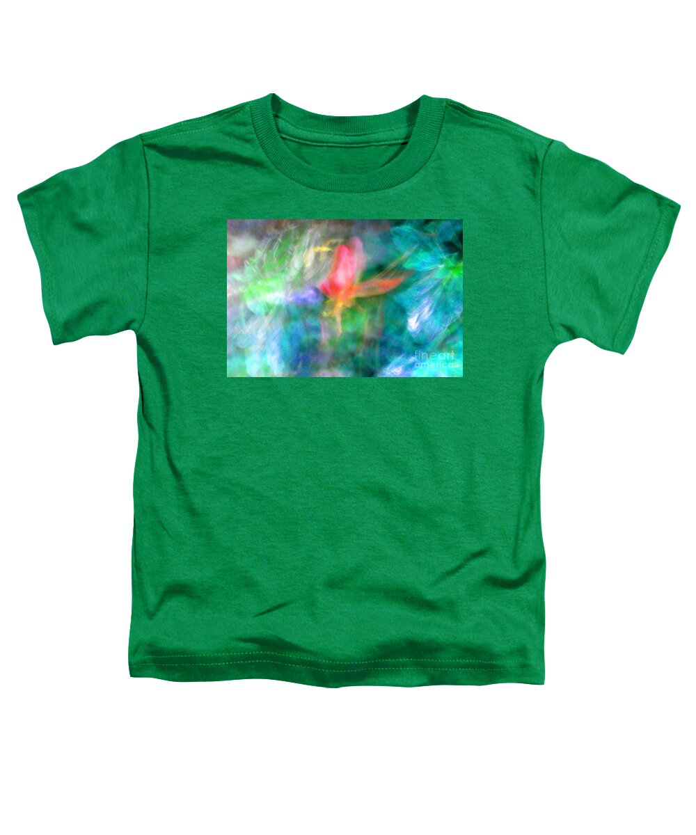Abstract Toddler T-Shirt featuring the photograph Falling Petal Abstract Blue Green Pink A by Heather Kirk