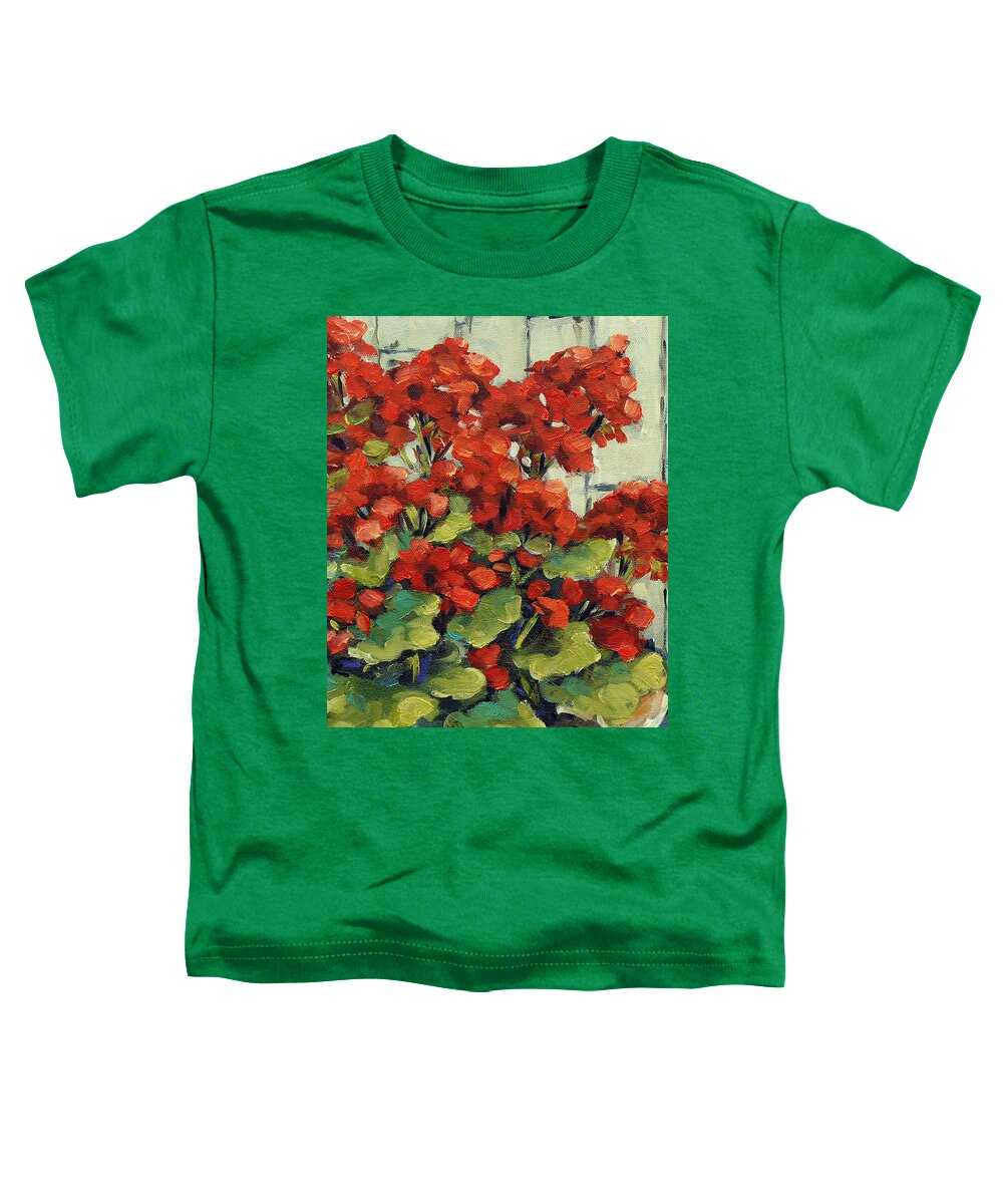Artist Painter Toddler T-Shirt featuring the painting Geranium Blooms by Prankearts by Richard T Pranke