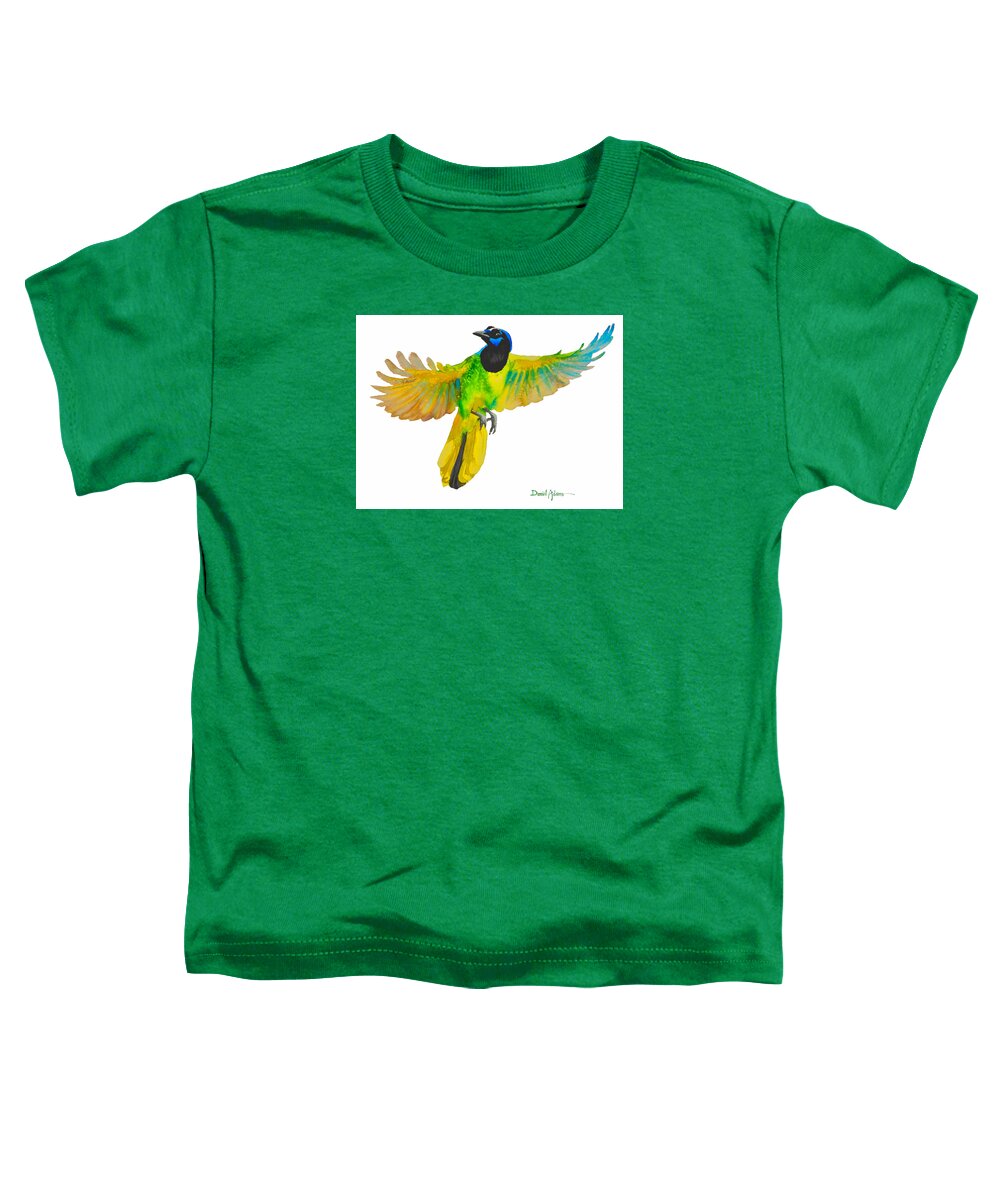 Bird Toddler T-Shirt featuring the painting Green Jay by Daniel Adams