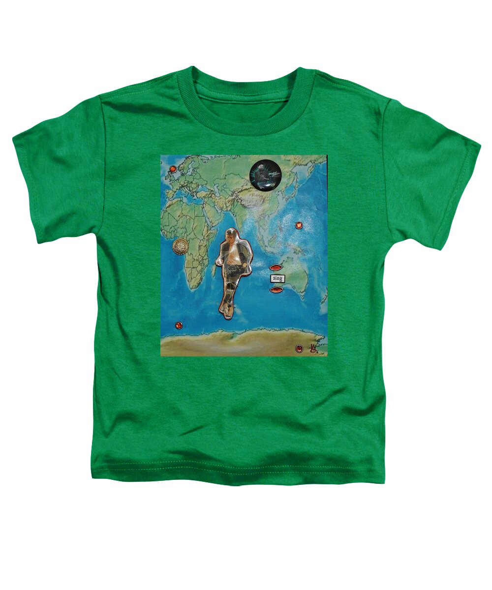 Mixed Media Toddler T-Shirt featuring the painting MJ Rock With You by Karen Buford