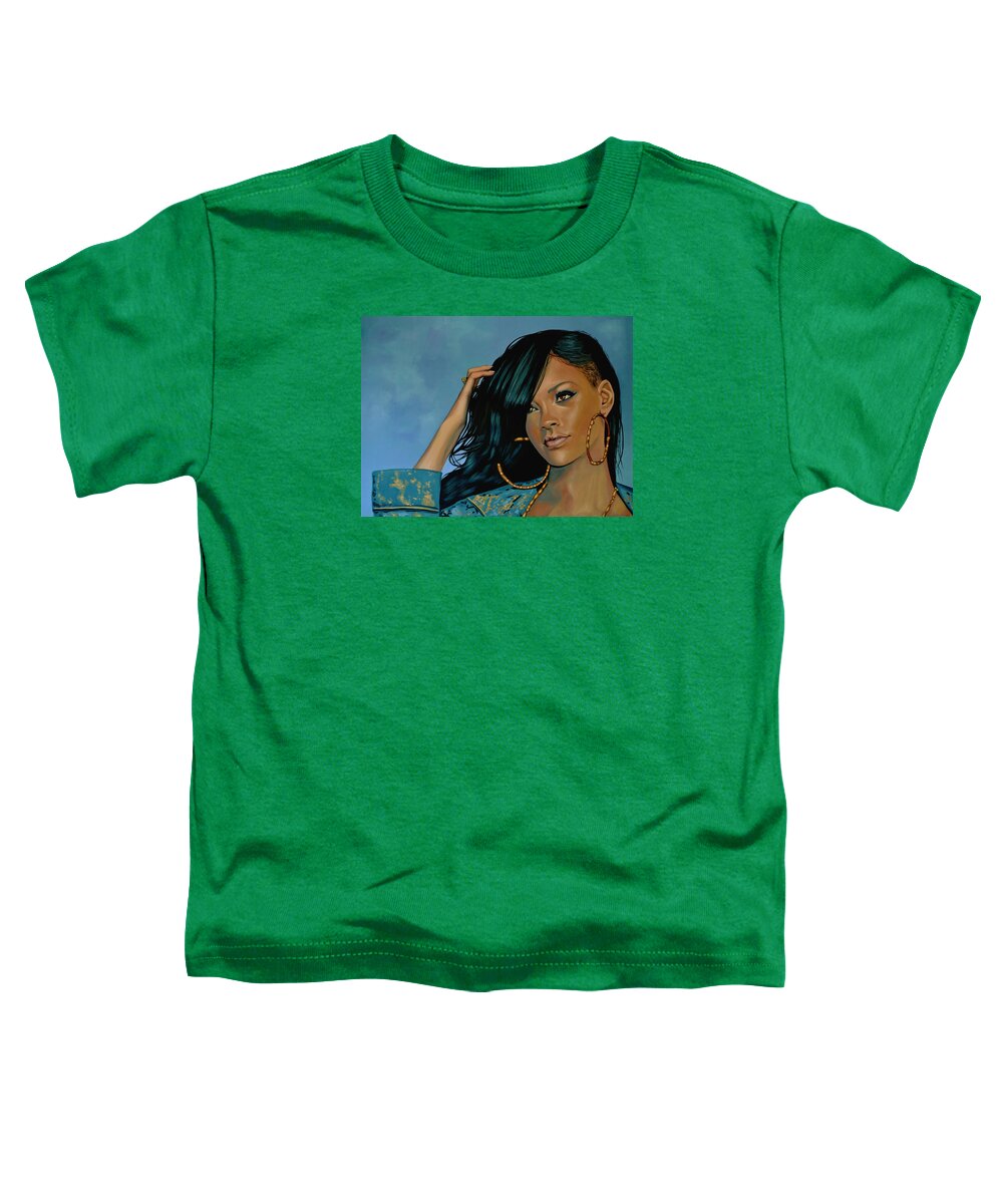 Rihanna Toddler T-Shirt featuring the painting Rihanna Painting by Paul Meijering