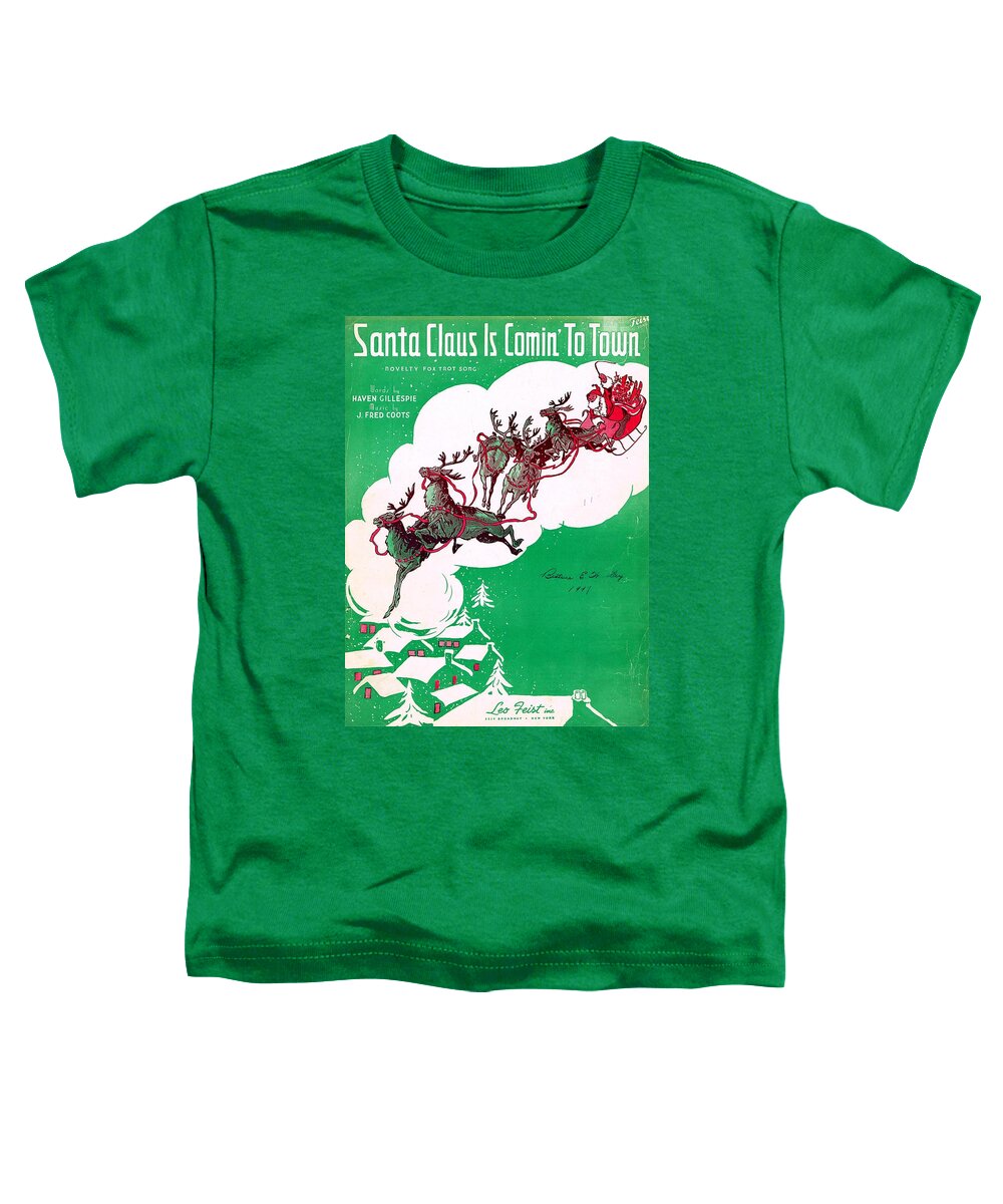 Nostalgia Toddler T-Shirt featuring the photograph Santa Claus is Comin To Town by Mel Thompson