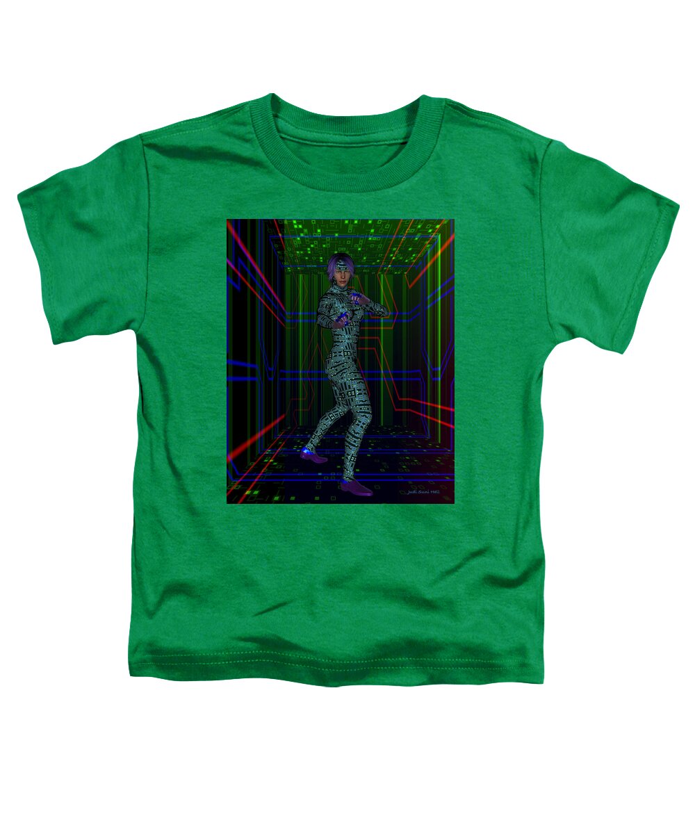 Science Fiction Toddler T-Shirt featuring the digital art Woman in Cyber Passage by Judi Suni Hall