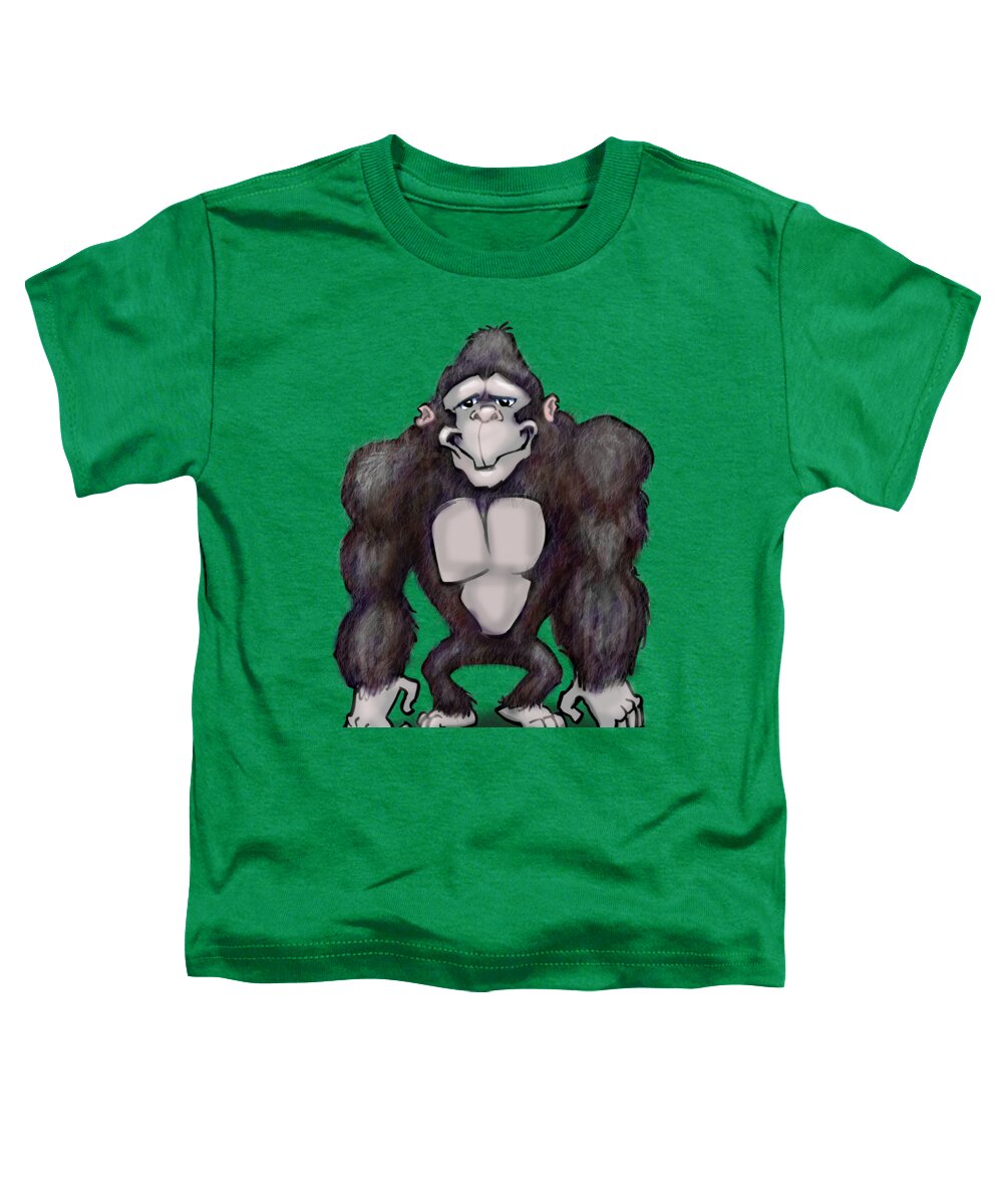 Gorilla Toddler T-Shirt featuring the digital art Gorilla #1 by Kevin Middleton