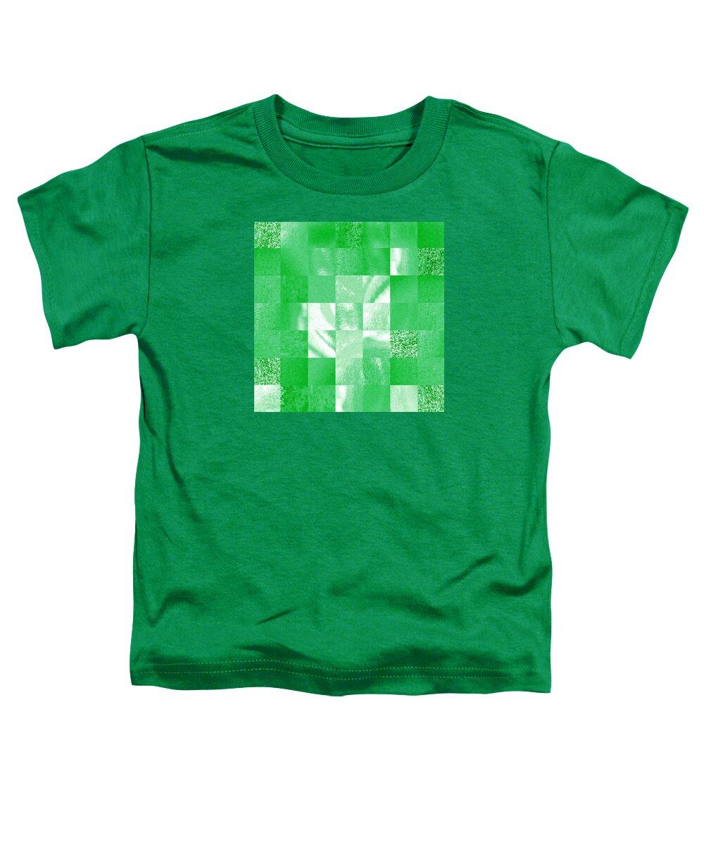 Green Toddler T-Shirt featuring the painting Baby Green Marble Quilt II by Irina Sztukowski