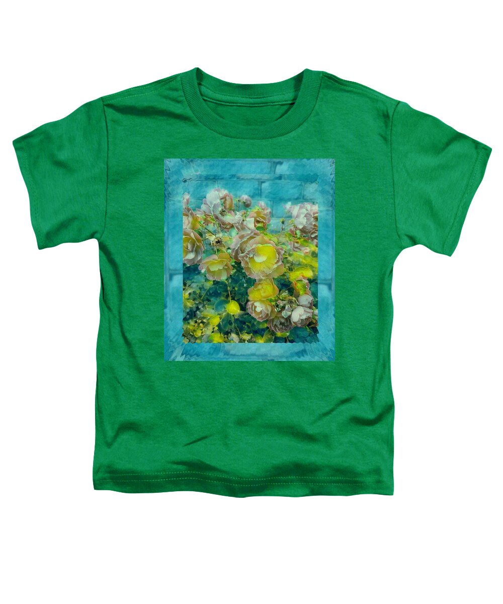 Flower Toddler T-Shirt featuring the mixed media Bloom in vintage ornate style by Pepita Selles