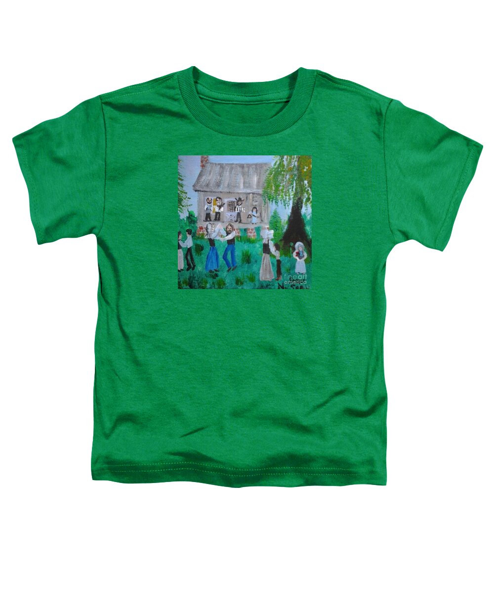 Cajun Toddler T-Shirt featuring the painting Cajun House Dance by Seaux-N-Seau Soileau