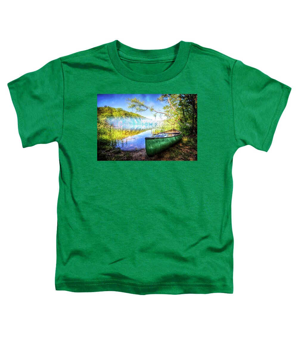 Appalachia Toddler T-Shirt featuring the photograph Canoe in Spring by Debra and Dave Vanderlaan