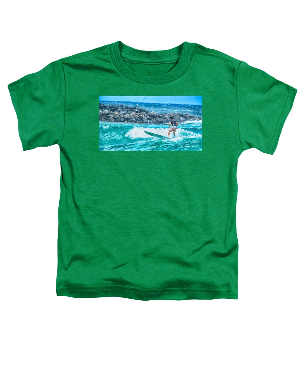 Beach Toddler T-Shirt featuring the photograph Catch Anything? by Eye Olating Images