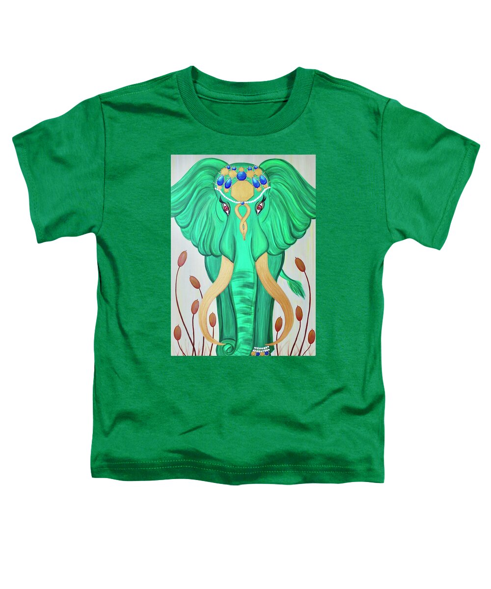 Painting Toddler T-Shirt featuring the painting Emerald Grace by Art By Naturallic