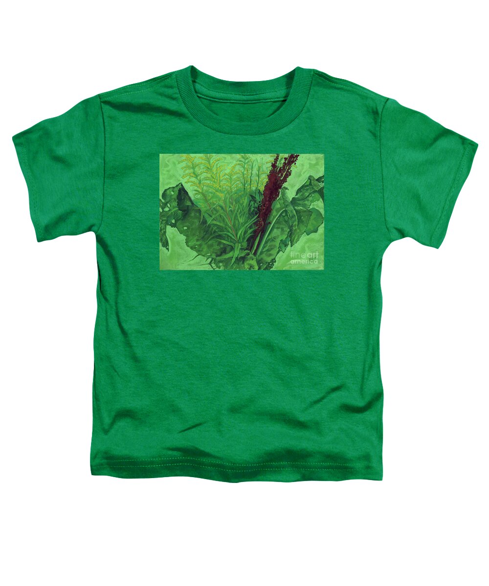 Nature Toddler T-Shirt featuring the painting Greenery by Julia Khoroshikh