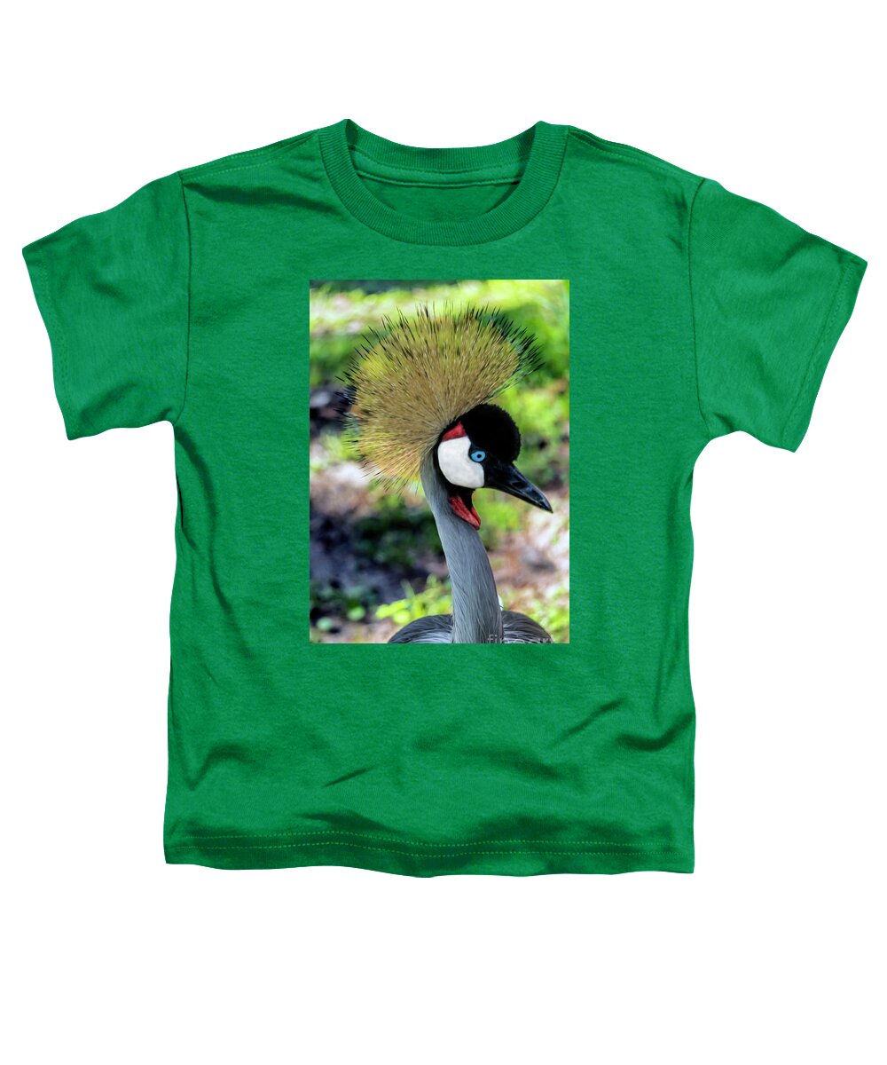 Gulf Toddler T-Shirt featuring the photograph Grey Crowned Crane Gulf Shores Al 2033 by Ricardos Creations