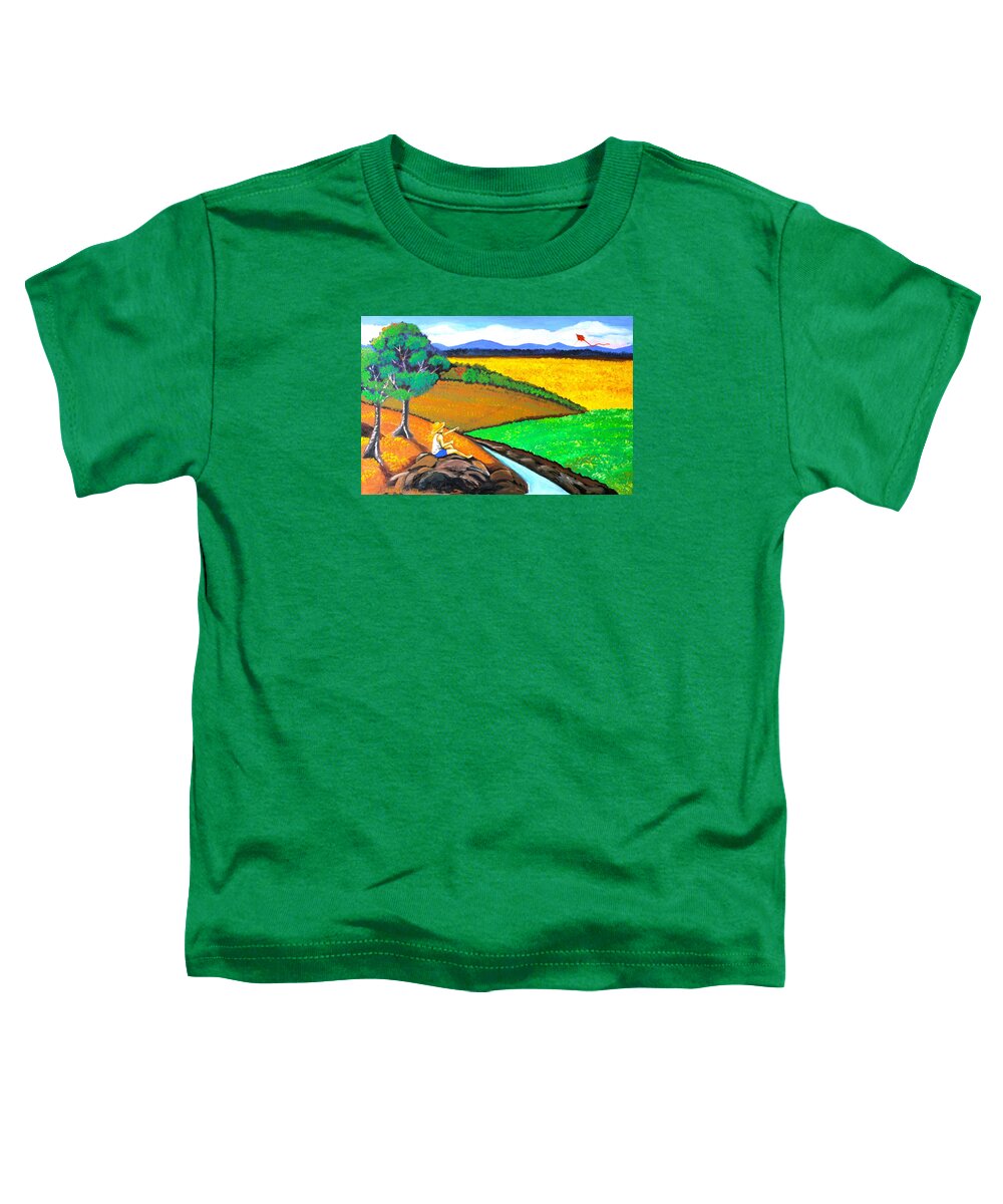Kite Toddler T-Shirt featuring the painting Kite by Cyril Maza