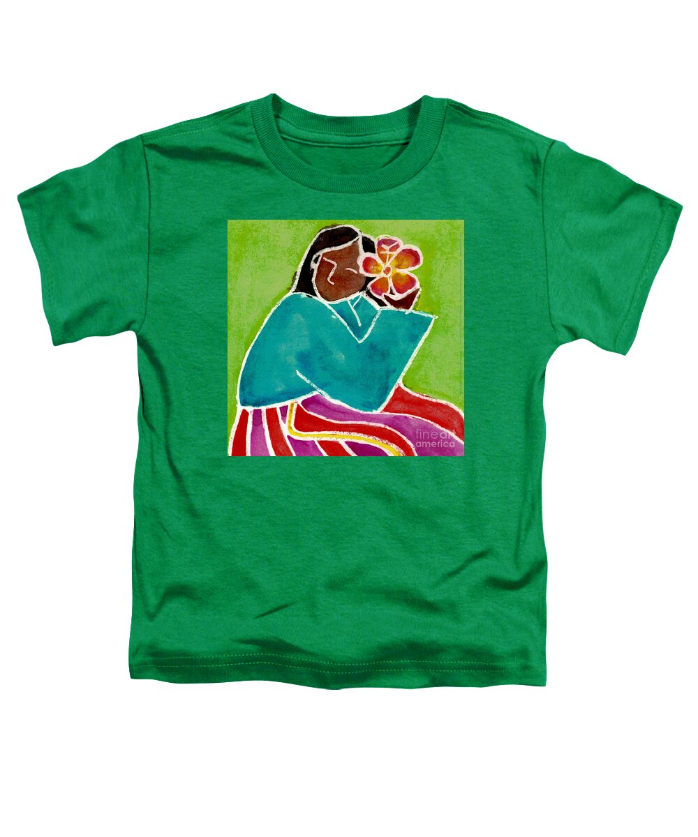 Native Girl Toddler T-Shirt featuring the painting Native Girl by Jessie Abrams Age Fifteen