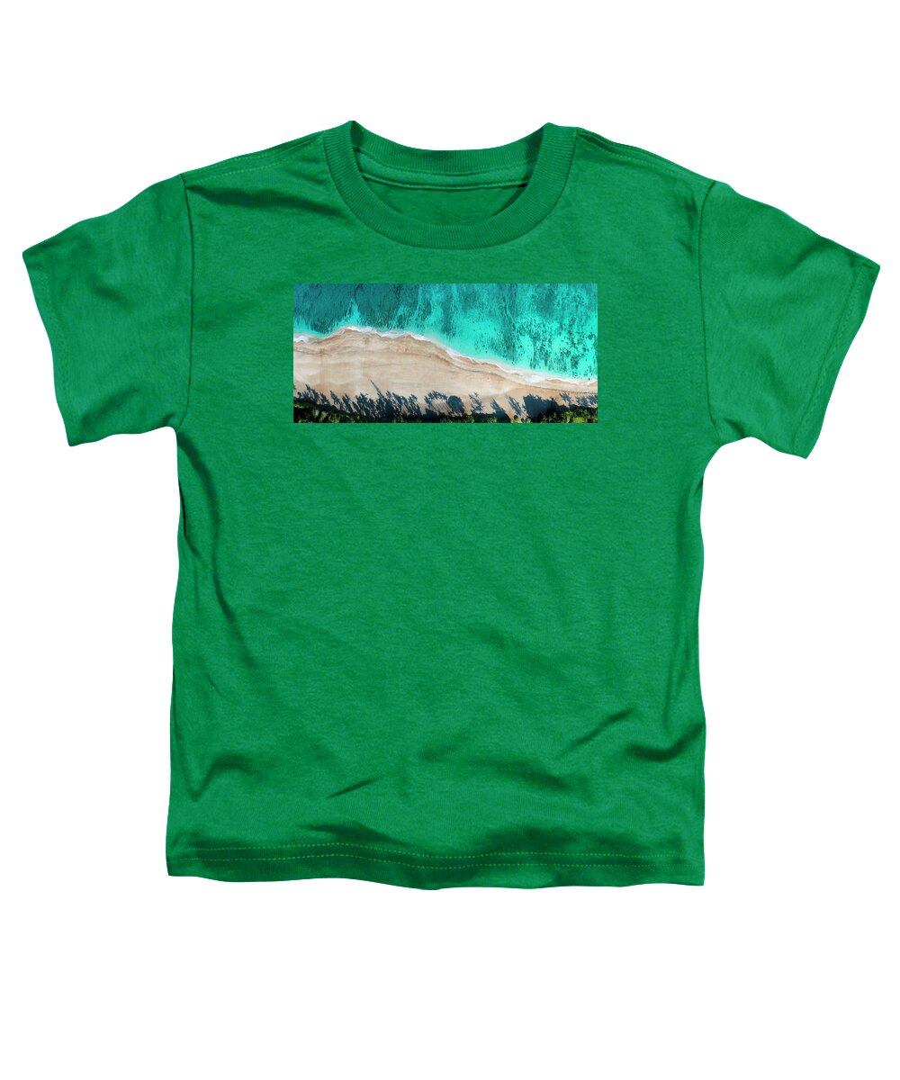 Pipeline Hawaii Beach Drone Toddler T-Shirt featuring the photograph Pipeline Panorama by Leonardo Dale