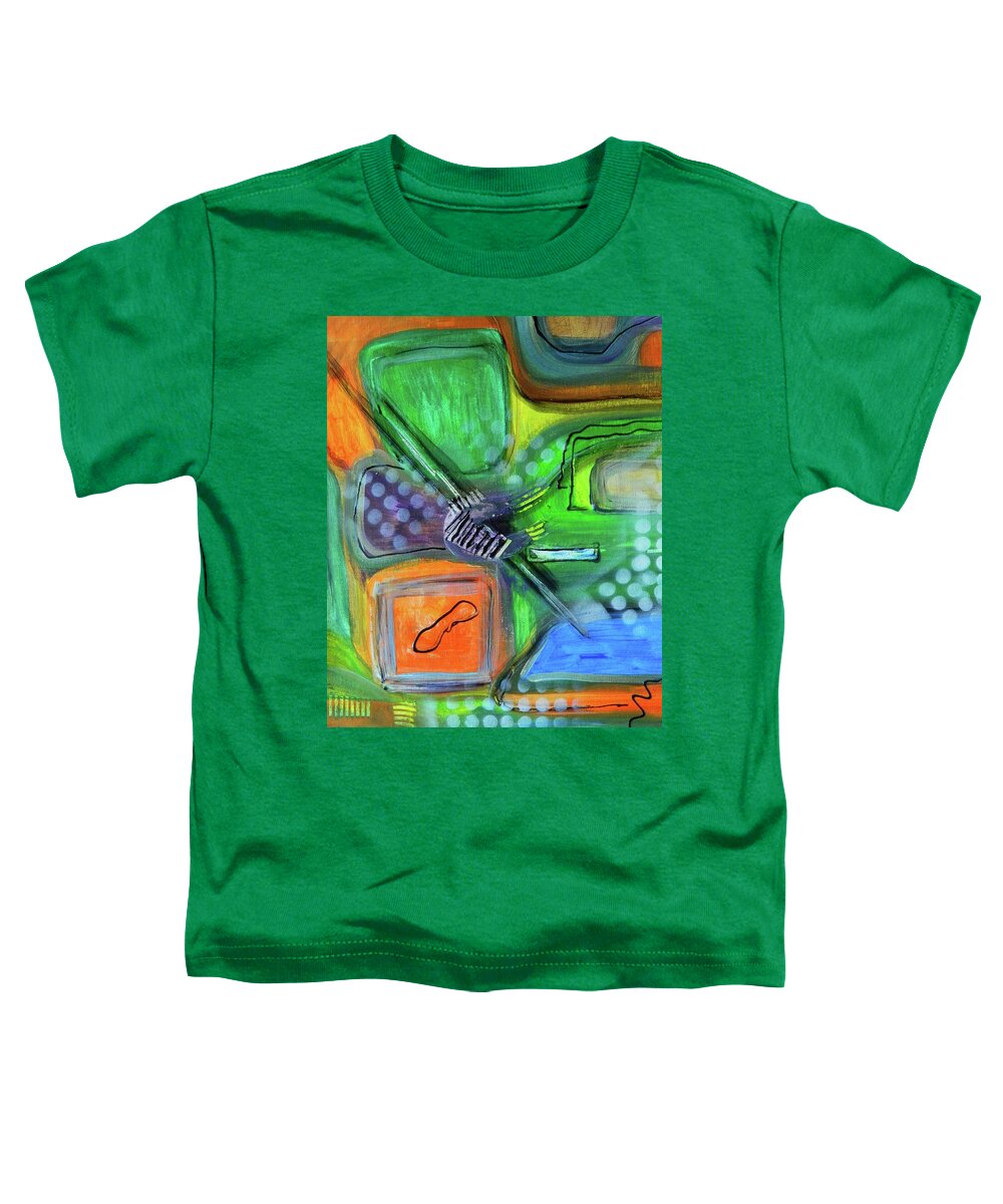 Abstract Art Toddler T-Shirt featuring the painting Stay In The Game by Everette McMahan jr