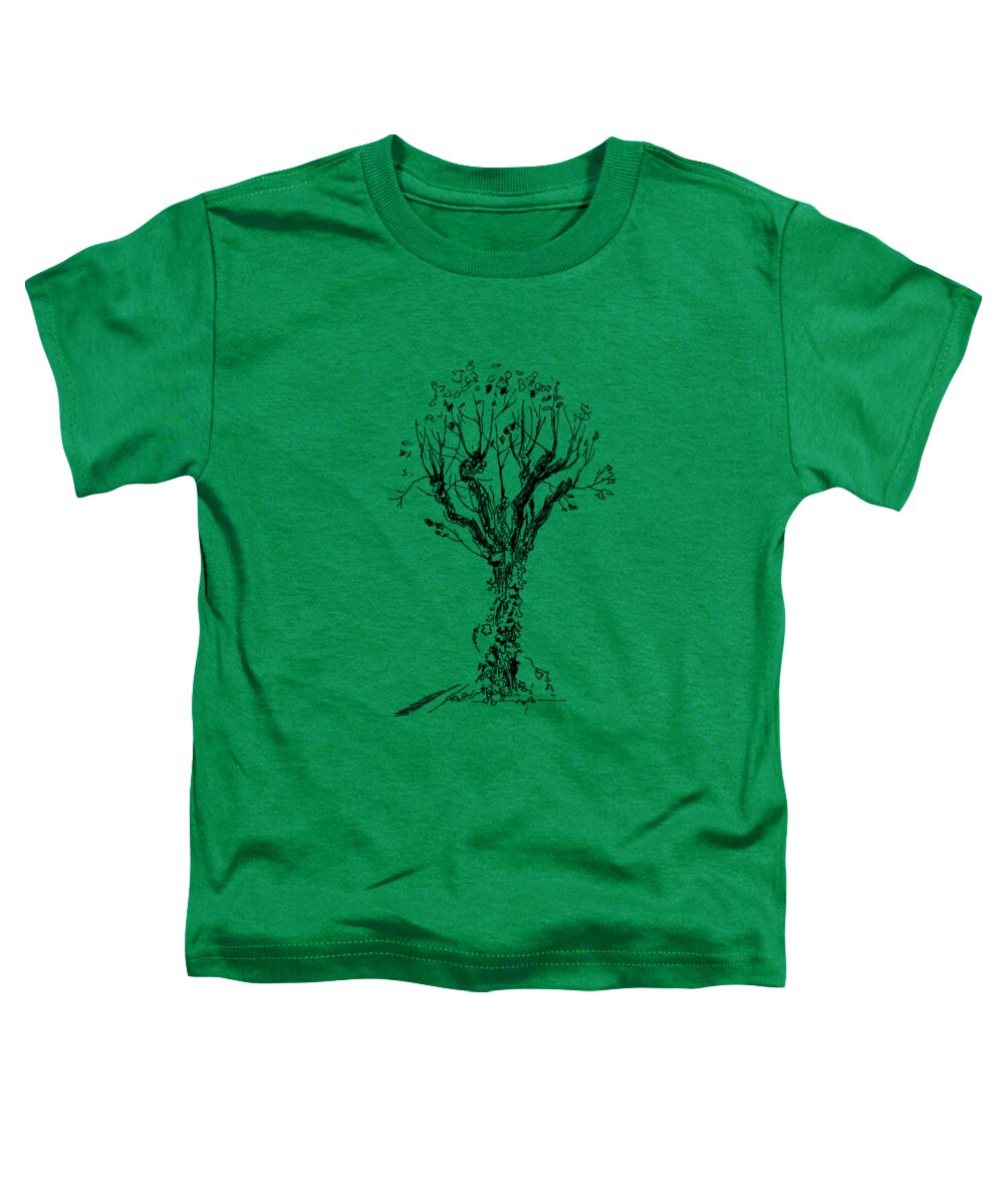 Tree Toddler T-Shirt featuring the painting Tree With Bindweed by Masha Batkova