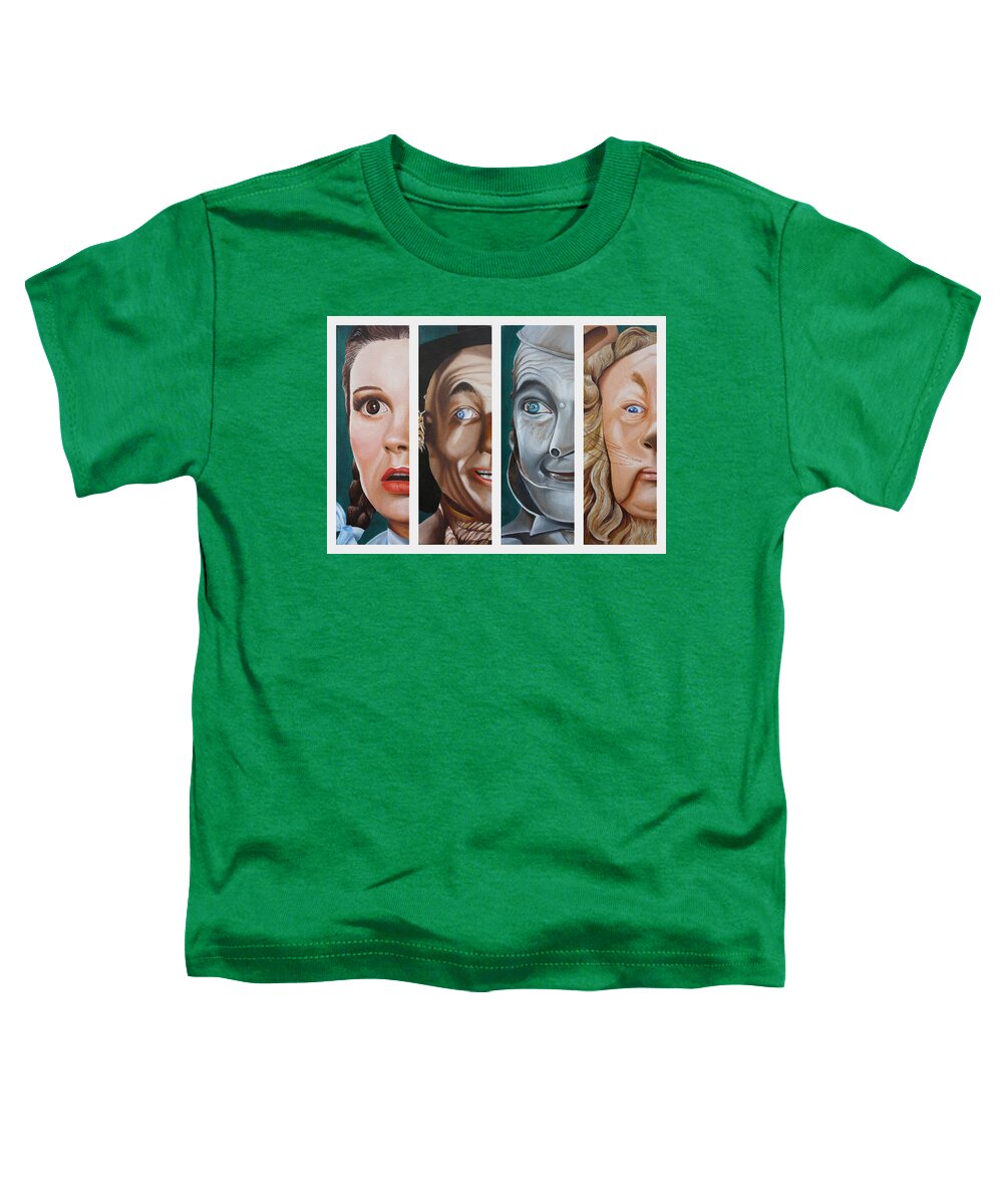 Wizard Of Oz Toddler T-Shirt featuring the painting Wizard of Oz Set One by Vic Ritchey
