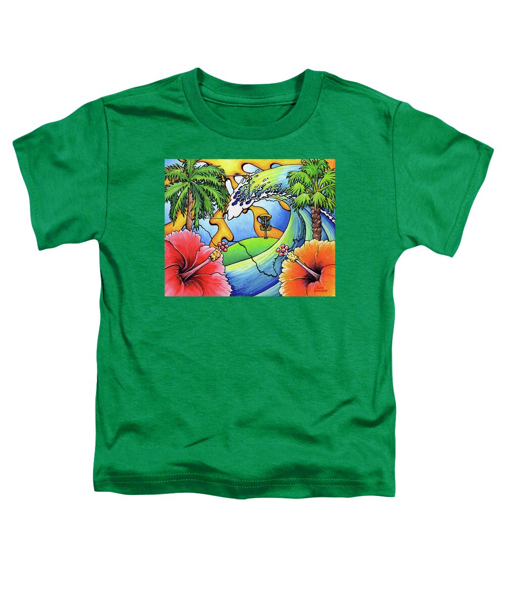 Stx Toddler T-Shirt featuring the painting South Texas Disc Golf #2 by Adam Johnson