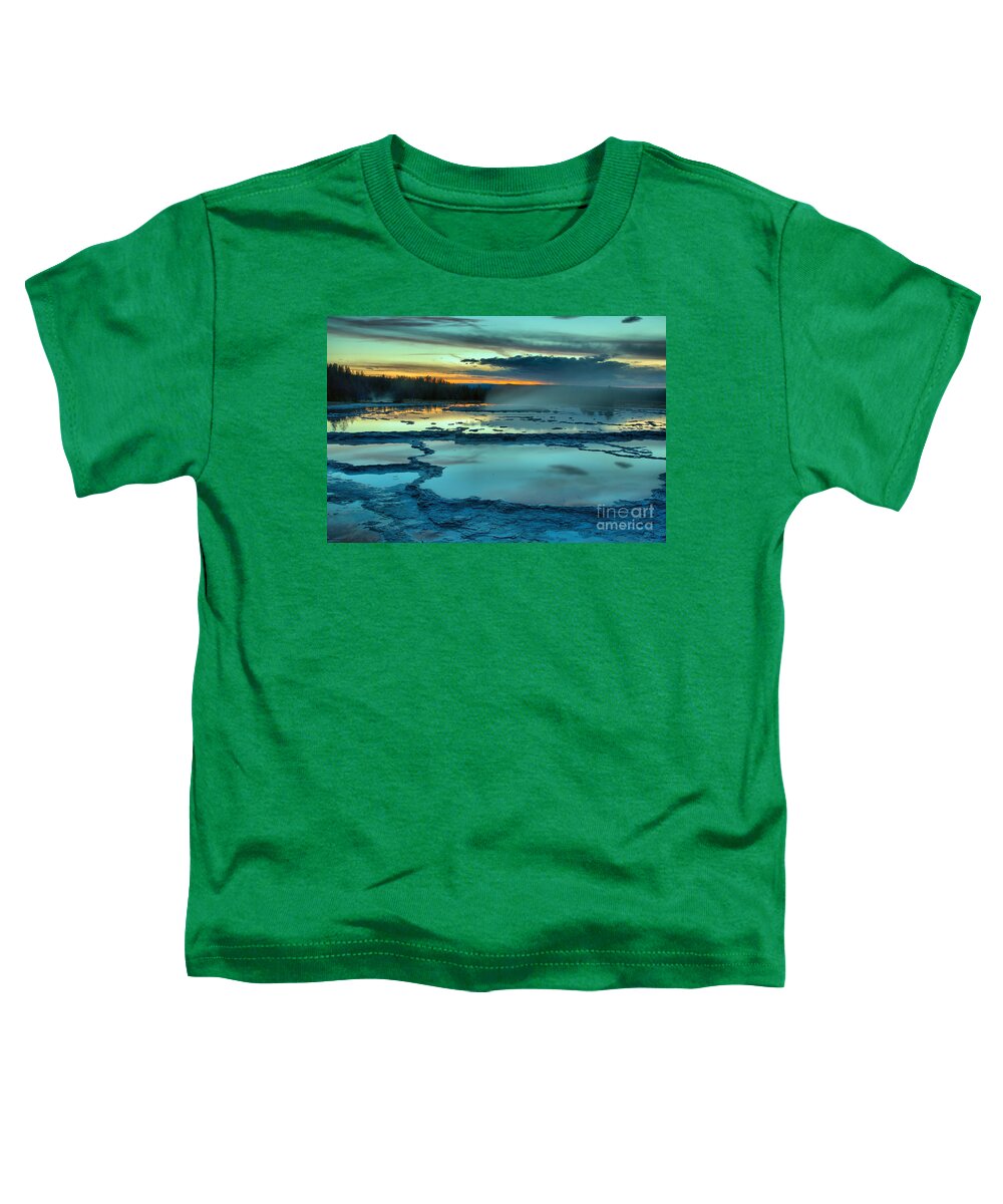 Great Toddler T-Shirt featuring the photograph Blue Hue Sunset Over Great Fountain Geyser by Adam Jewell
