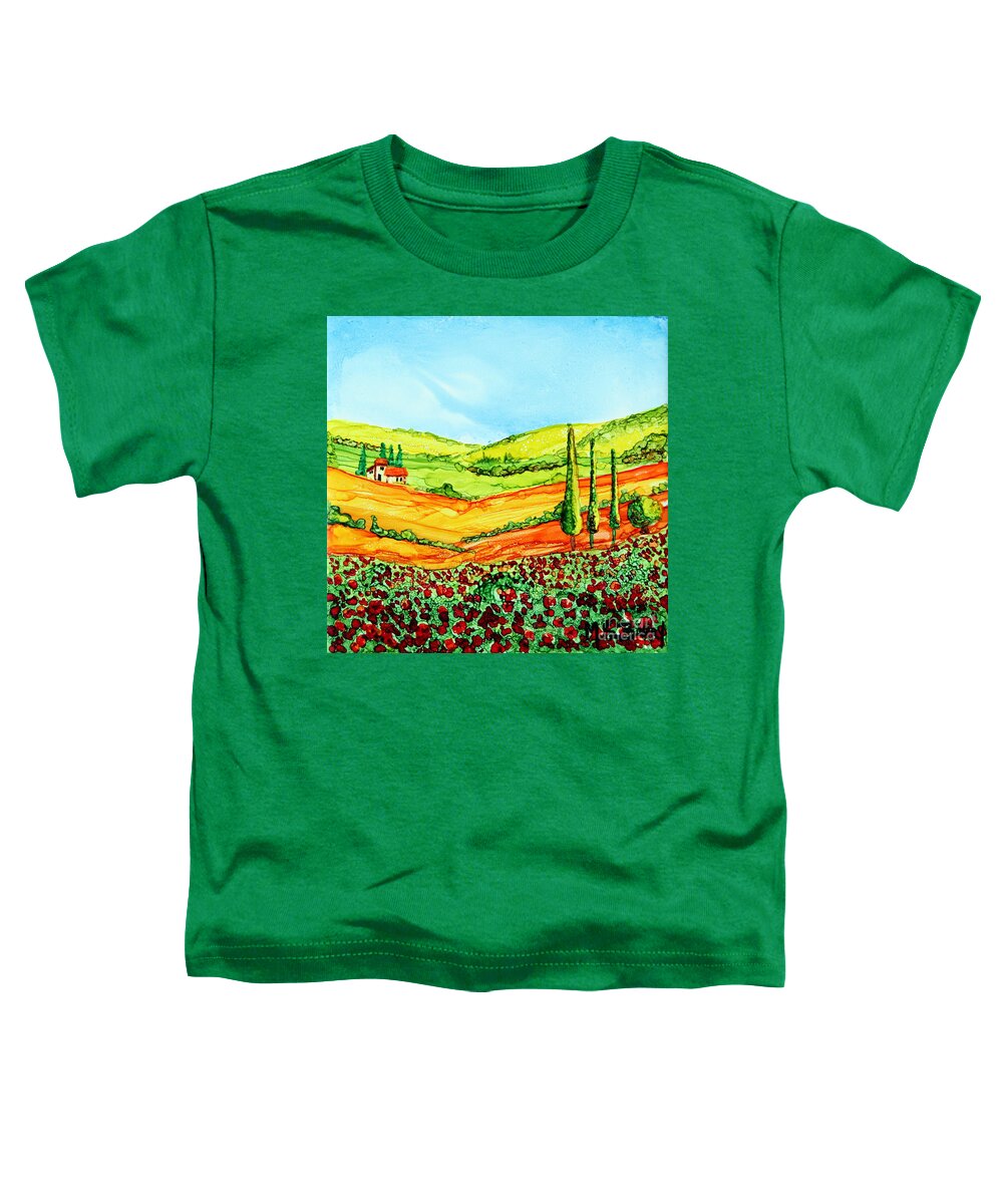 Tuscany Toddler T-Shirt featuring the painting Tuscan Countryside by Maria Barry