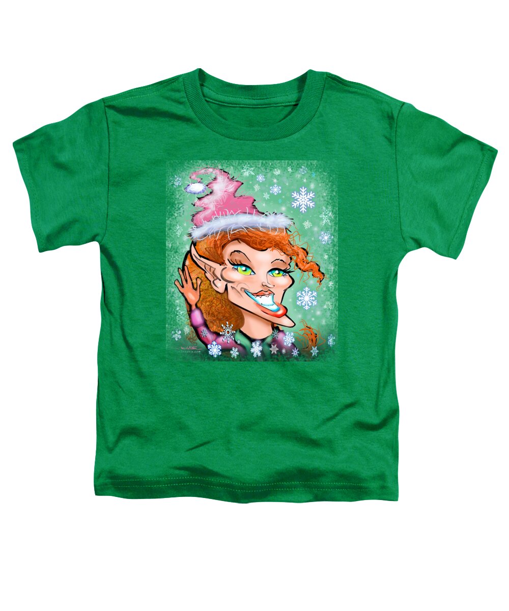 Christmas Toddler T-Shirt featuring the digital art Christmas Elf #6 by Kevin Middleton