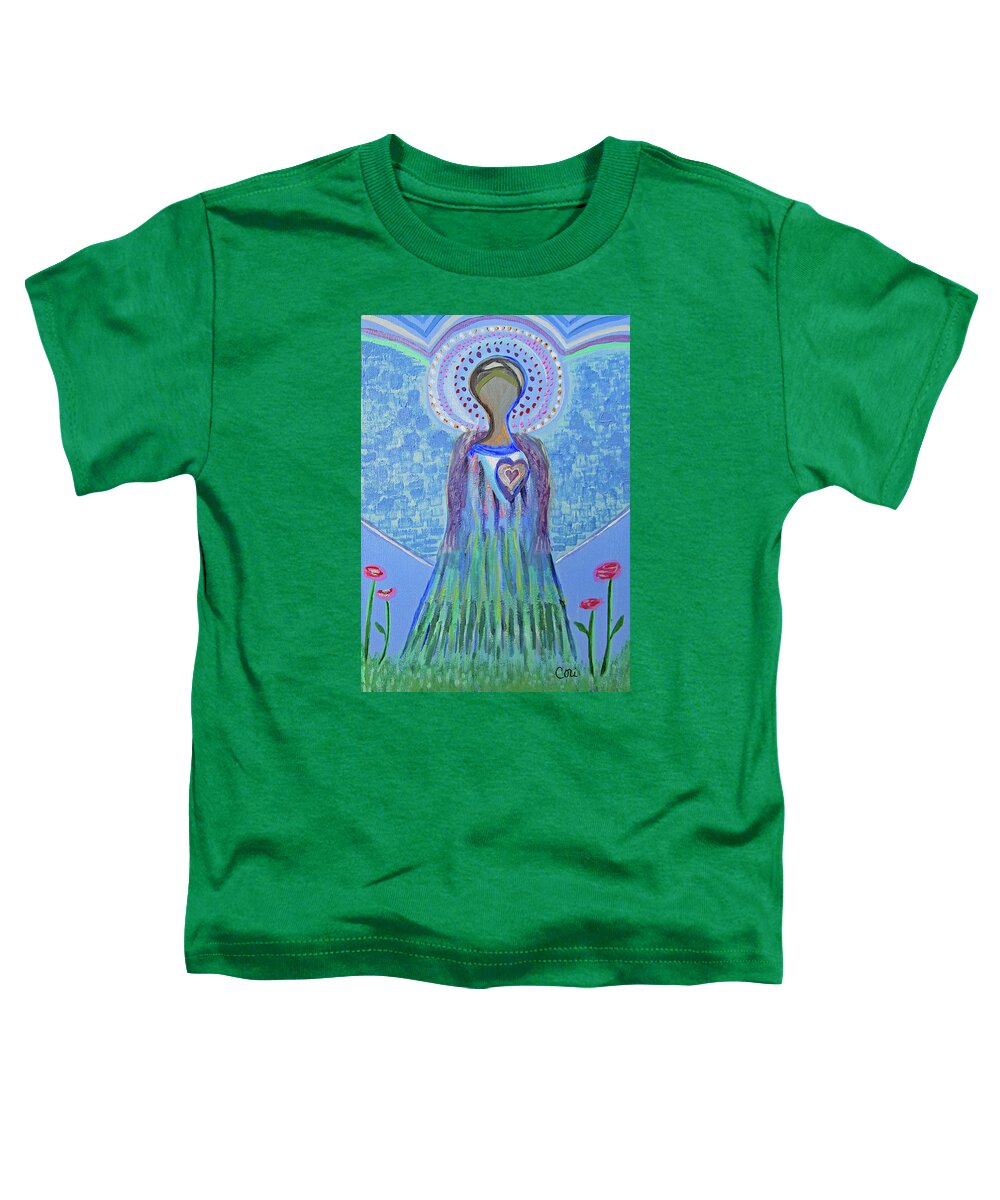 Angel Toddler T-Shirt featuring the painting Angel Lady by Corinne Carroll