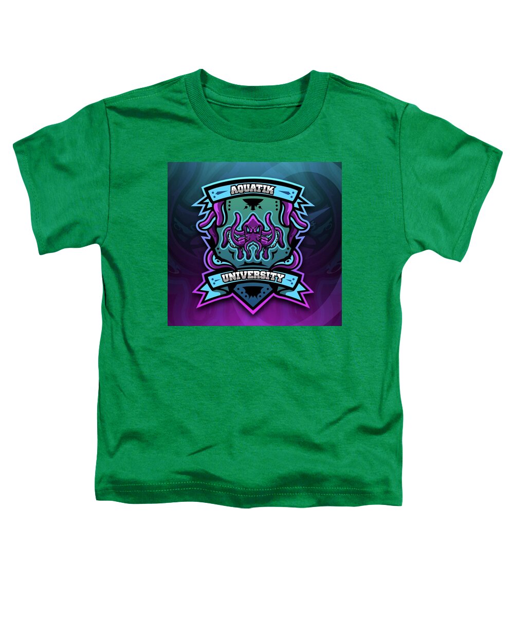  Toddler T-Shirt featuring the drawing Aquatik University by Donn Ingemie