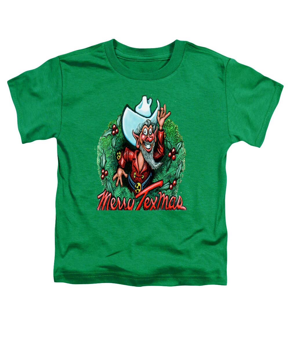 Merry Texmas Toddler T-Shirt featuring the digital art Merry Texmas by Kevin Middleton