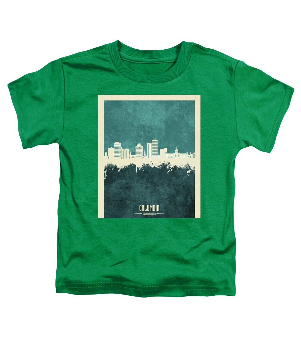 Columbia Toddler T-Shirt featuring the digital art Columbia South Carolina Skyline #63 by Michael Tompsett