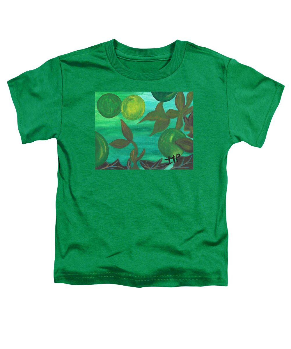 Leaves Toddler T-Shirt featuring the painting Esoteric Garden Flow by Esoteric Gardens KN