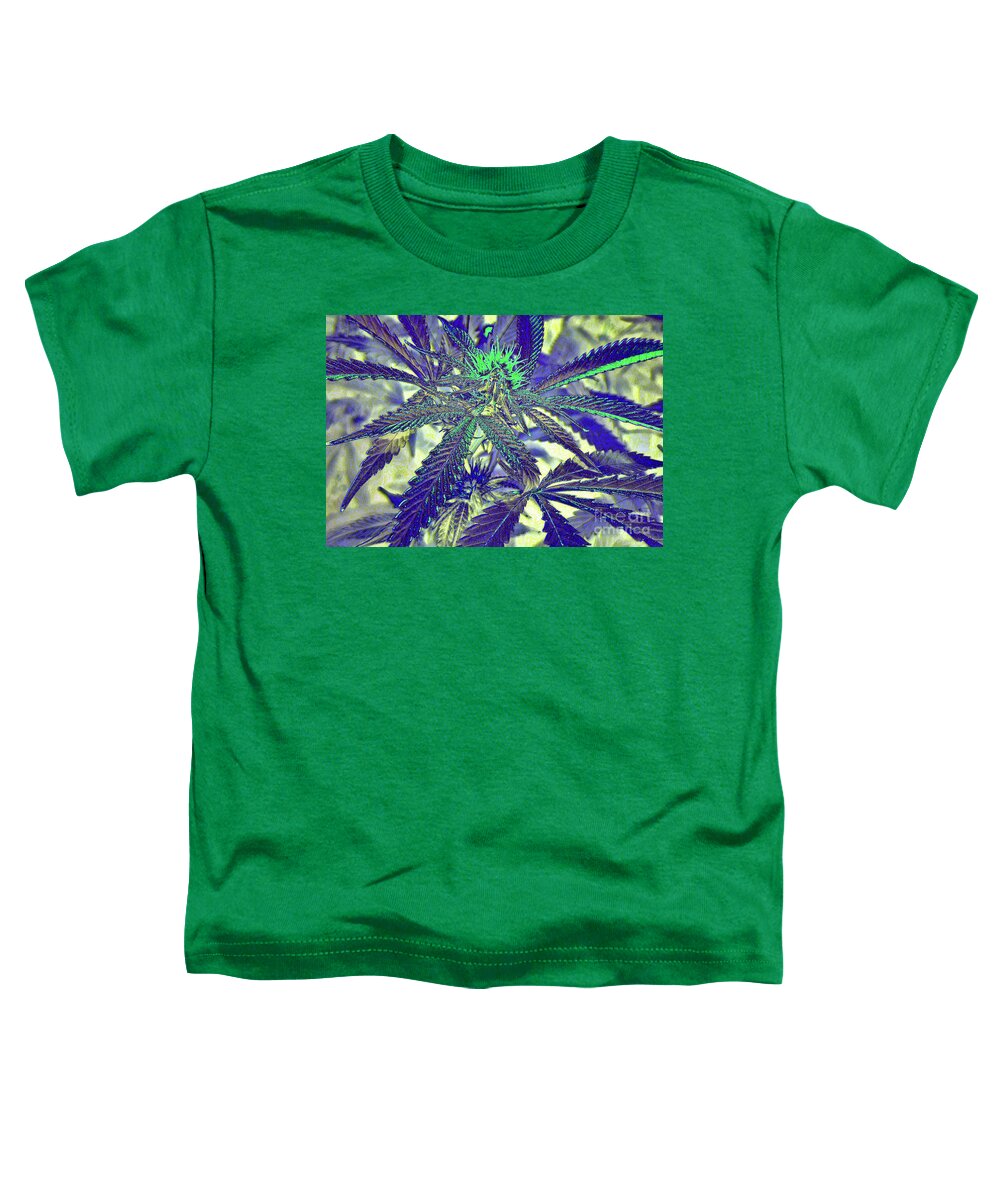 Pot Leaf Toddler T-Shirt featuring the digital art Garden Green by Jilian Cramb - AMothersFineArt