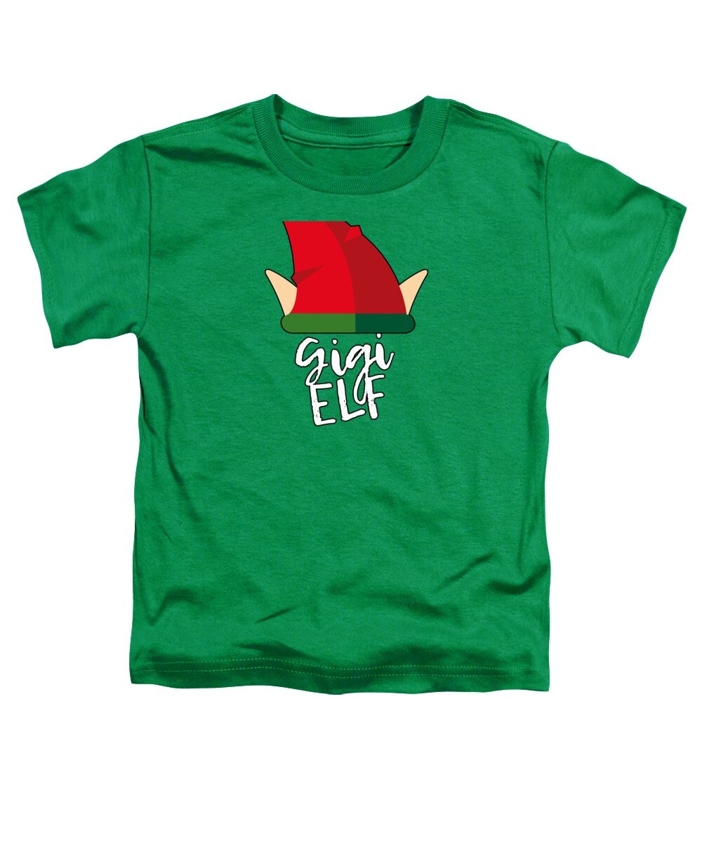 Christmas 2023 Toddler T-Shirt featuring the digital art Gigi Elf Christmas Costume by Flippin Sweet Gear