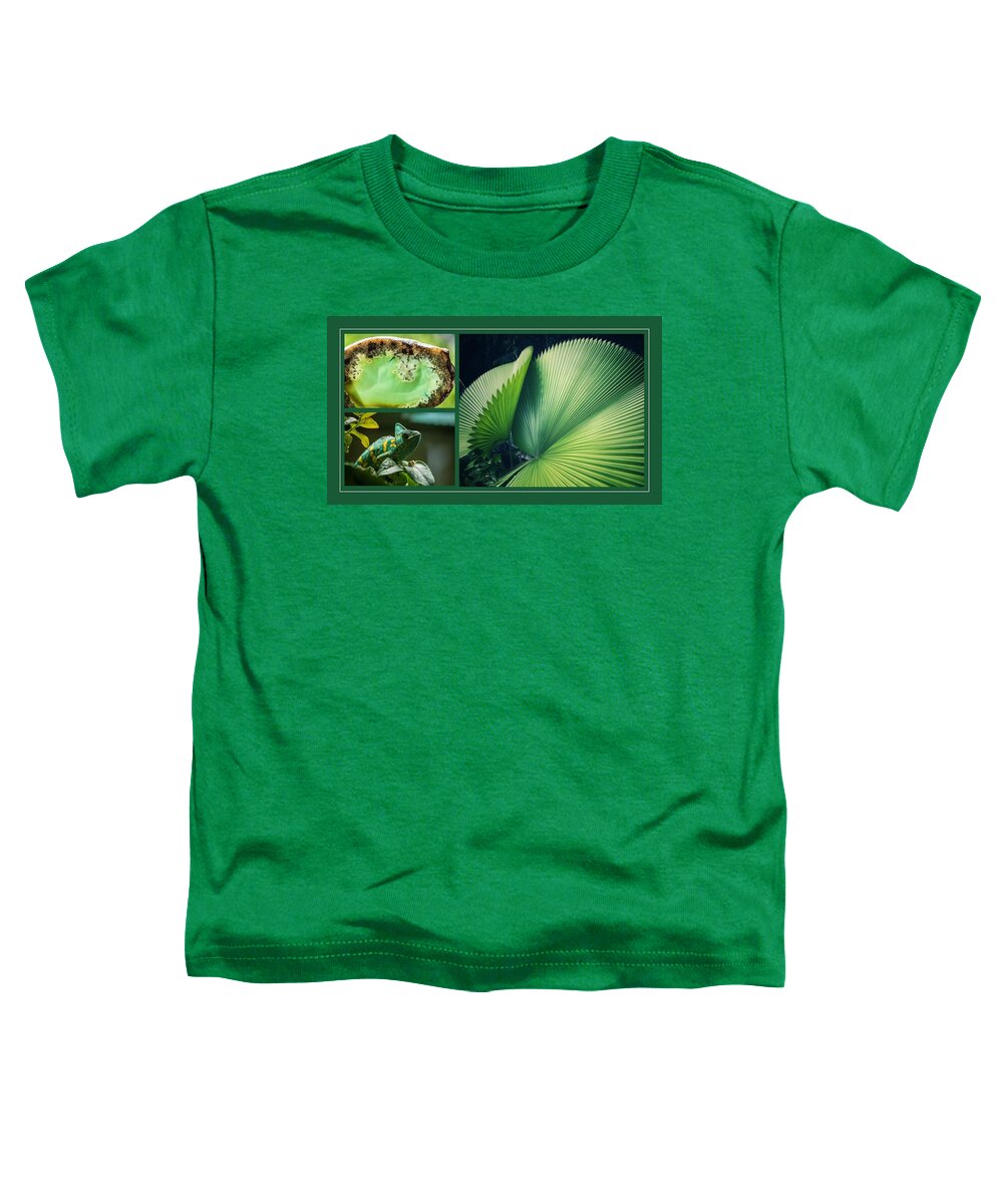 Chameleon Toddler T-Shirt featuring the mixed media Nature As Art by Nancy Ayanna Wyatt