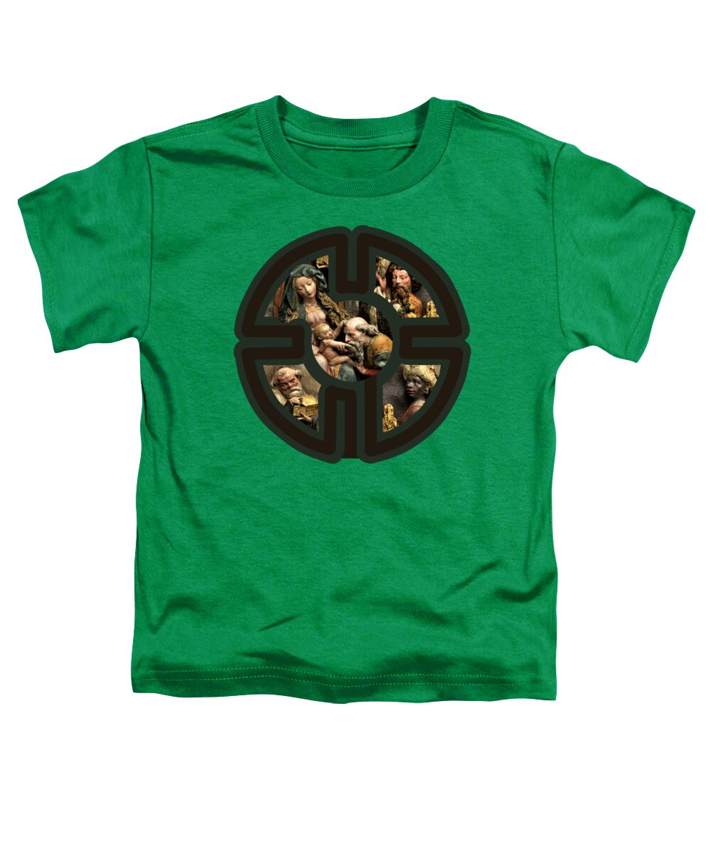 Christmas Toddler T-Shirt featuring the digital art Paying Homage Cross Labyrinth by Bill Ressl