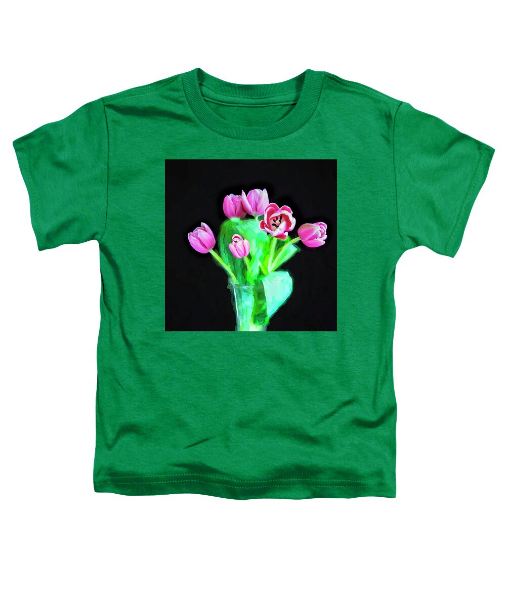 Tulips Toddler T-Shirt featuring the photograph Pink Tulips Pink Impression X101 by Rich Franco