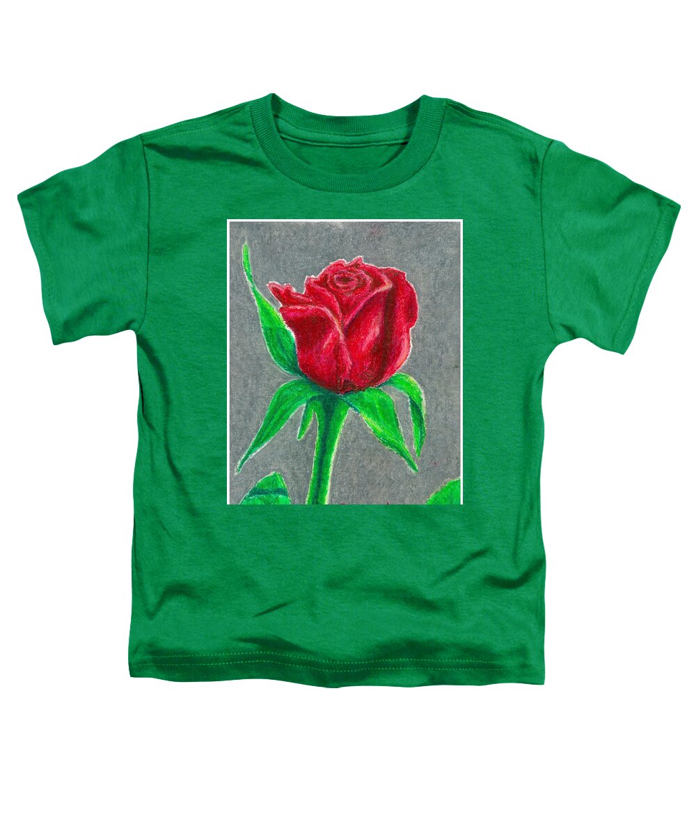 Rose Toddler T-Shirt featuring the pastel Red Rose 1 by Katrina Gunn
