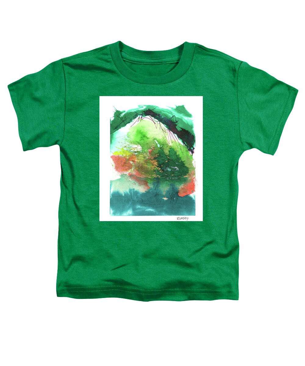 Rhodes Rumsey Toddler T-Shirt featuring the painting Snowy Hill by Rhodes Rumsey