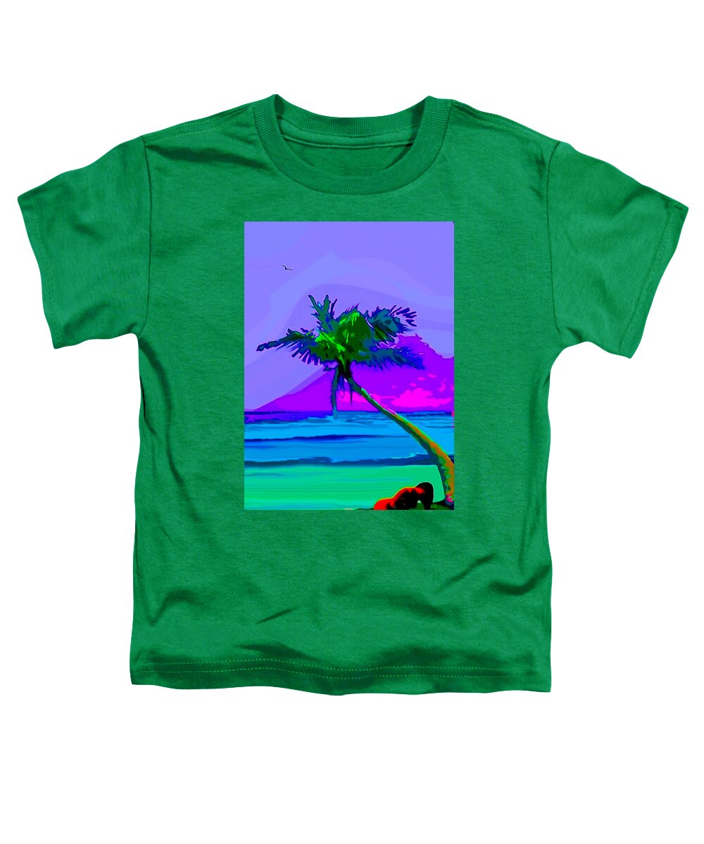Waterfront Toddler T-Shirt featuring the painting Swimmer Resting by CHAZ Daugherty