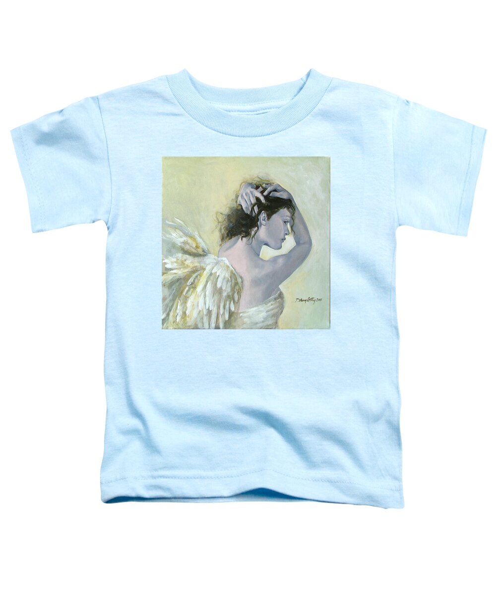 Fantasy Toddler T-Shirt featuring the painting Angel  #2 by Dorina Costras