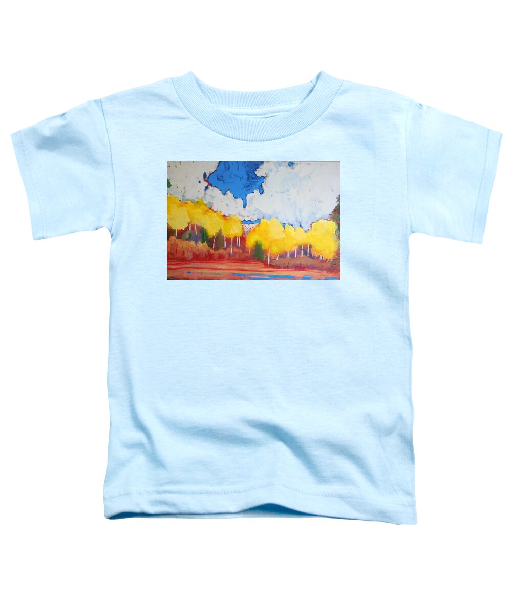 Aspens Toddler T-Shirt featuring the painting Aspens #2 by Kurt Hausmann